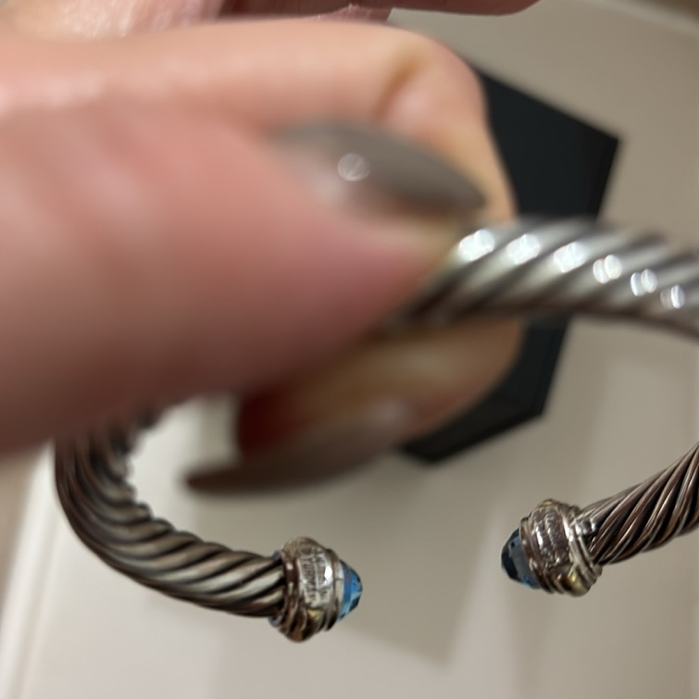 David Yurman Cable Classic Collection® Bracelet Blue Topaz & 14k Yellow Gold - Picture 3 of 4
